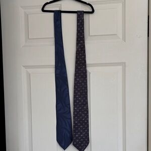 Men's Navy and Black Patterned Silk Ties - Pack of 2